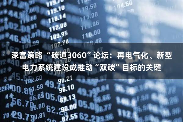 深富策略 “碳道3060”论坛：再电气化、新型电力系统建设成推动“双碳”目标的关键
