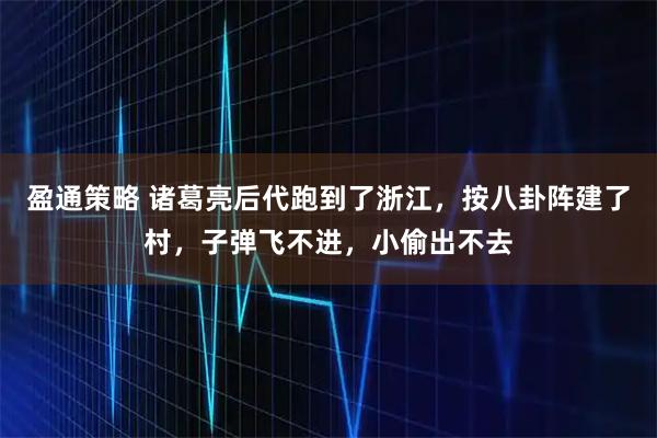 盈通策略 诸葛亮后代跑到了浙江，按八卦阵建了村，子弹飞不进，小偷出不去